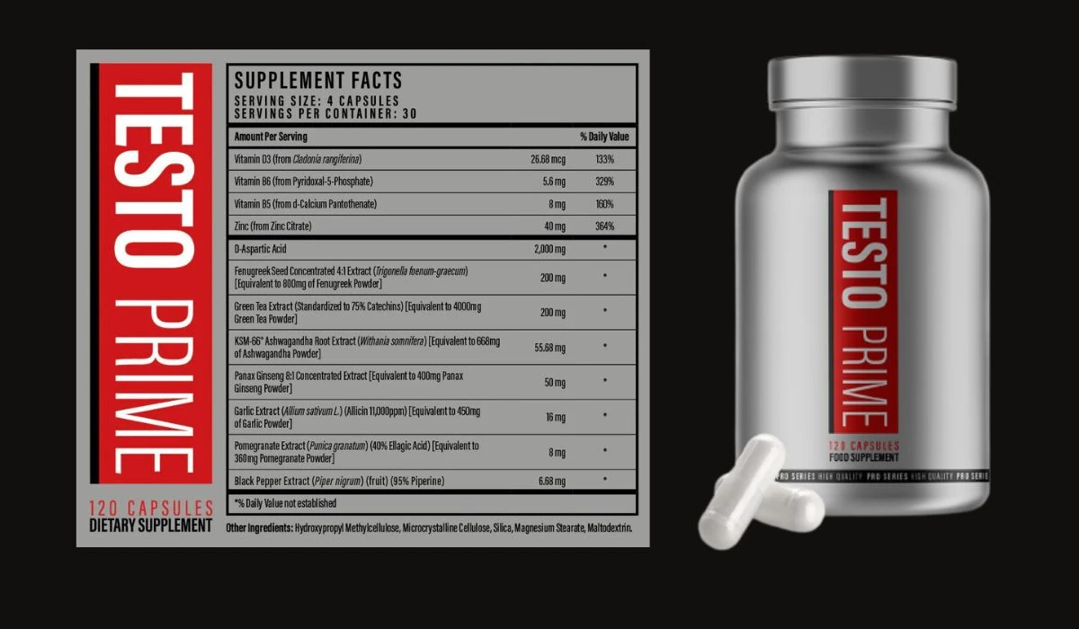 TestoPrime Supplement Facts