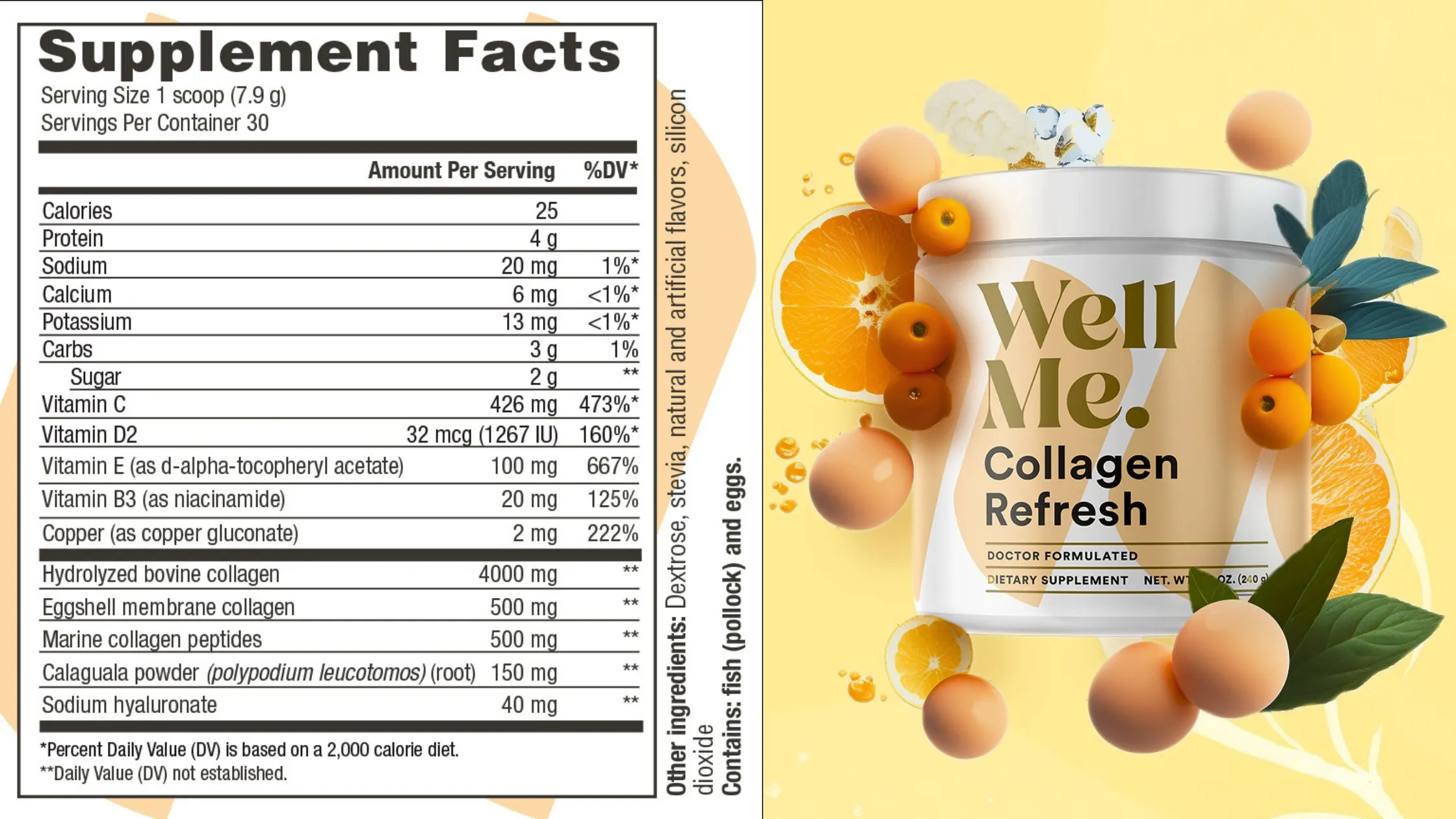 WellMe Collagen Refresh supplement facts
