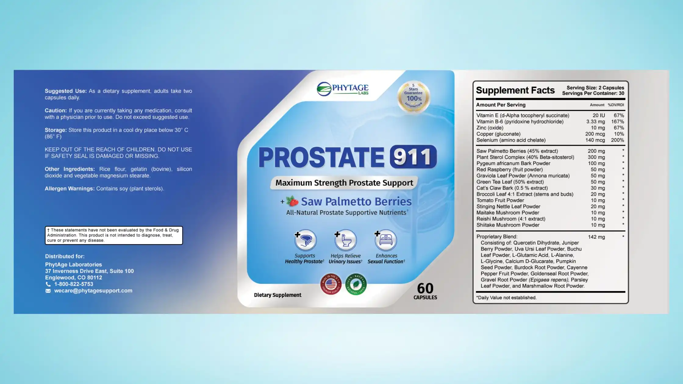 Prostate 911 Supplement Facts