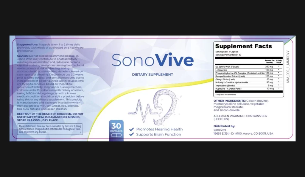 SonoVive-Supplement-Facts