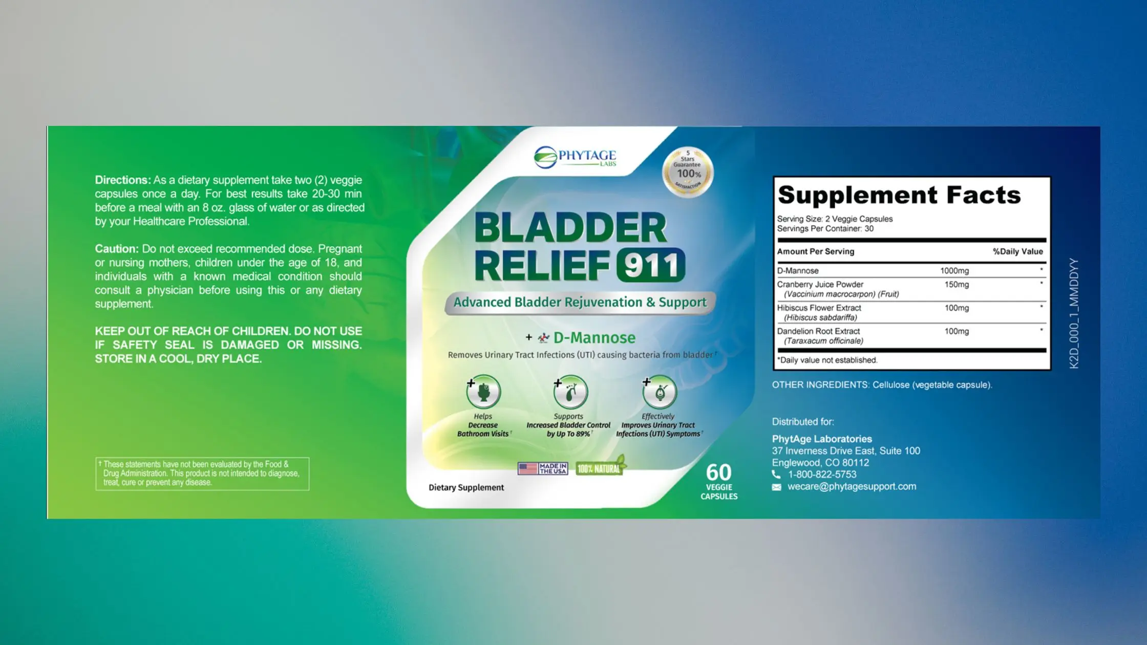 Bladder Relief 911 Supplement Facts