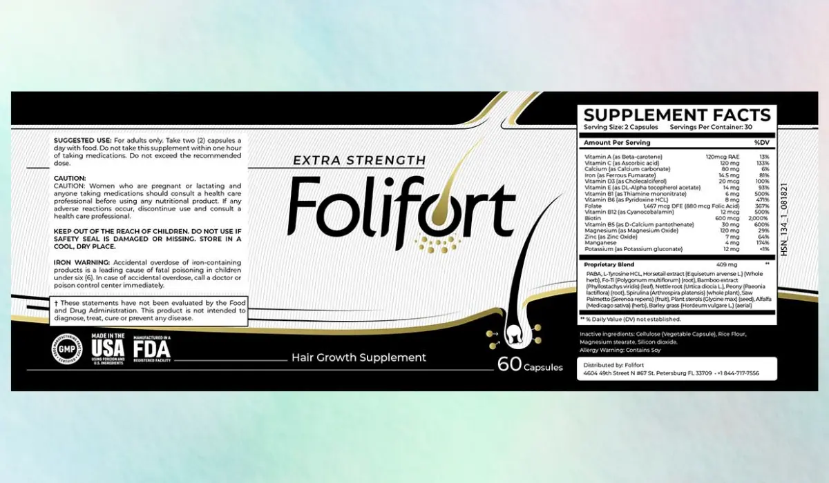 FoliFort Supplement Facts