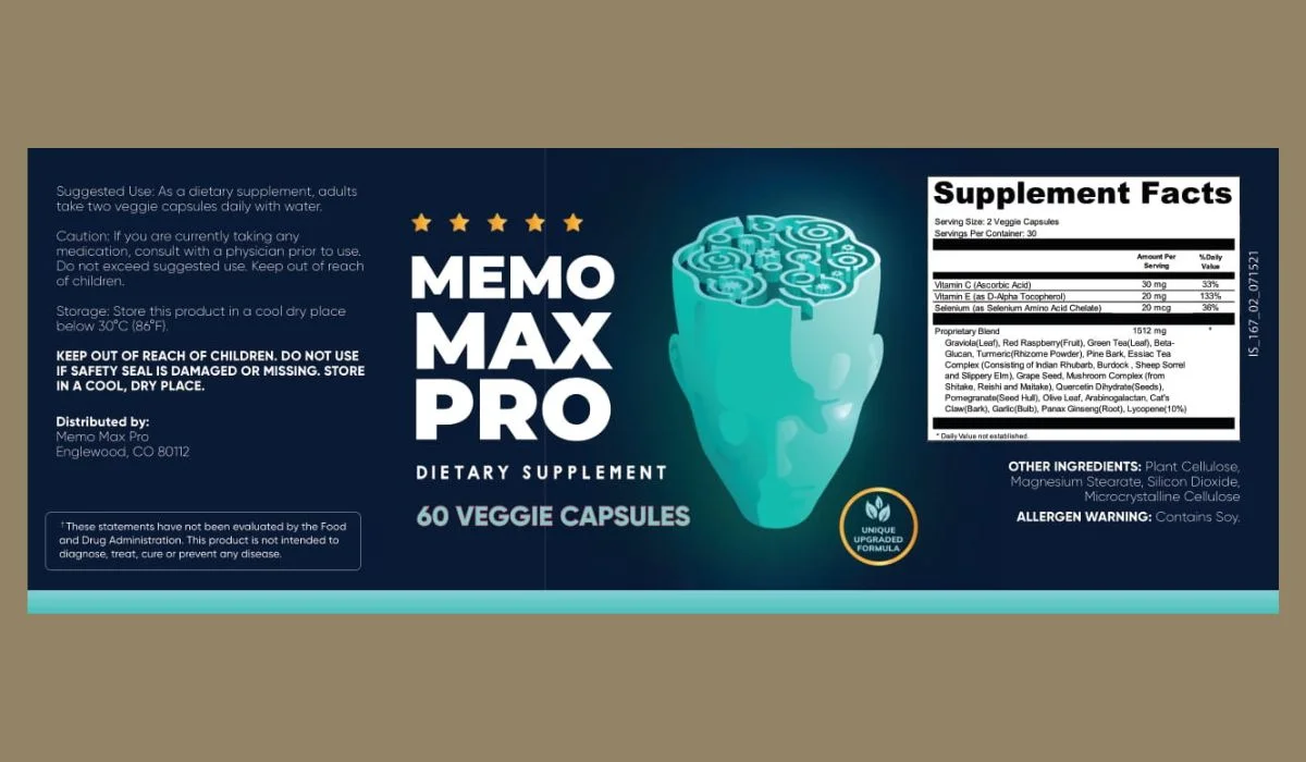 Memo Max Pro Supplement Facts