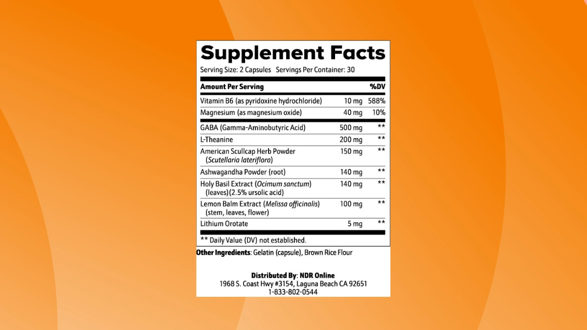 NeuraLift Supplement Facts