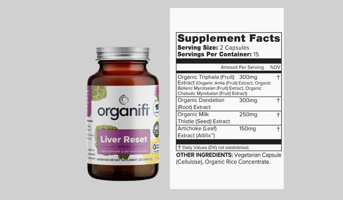 Organifi Liver Reset Supplement Facts