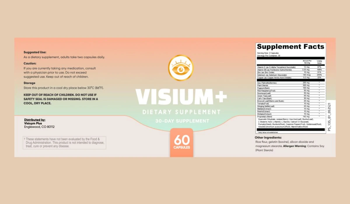 Visium Plus Supplement Facts