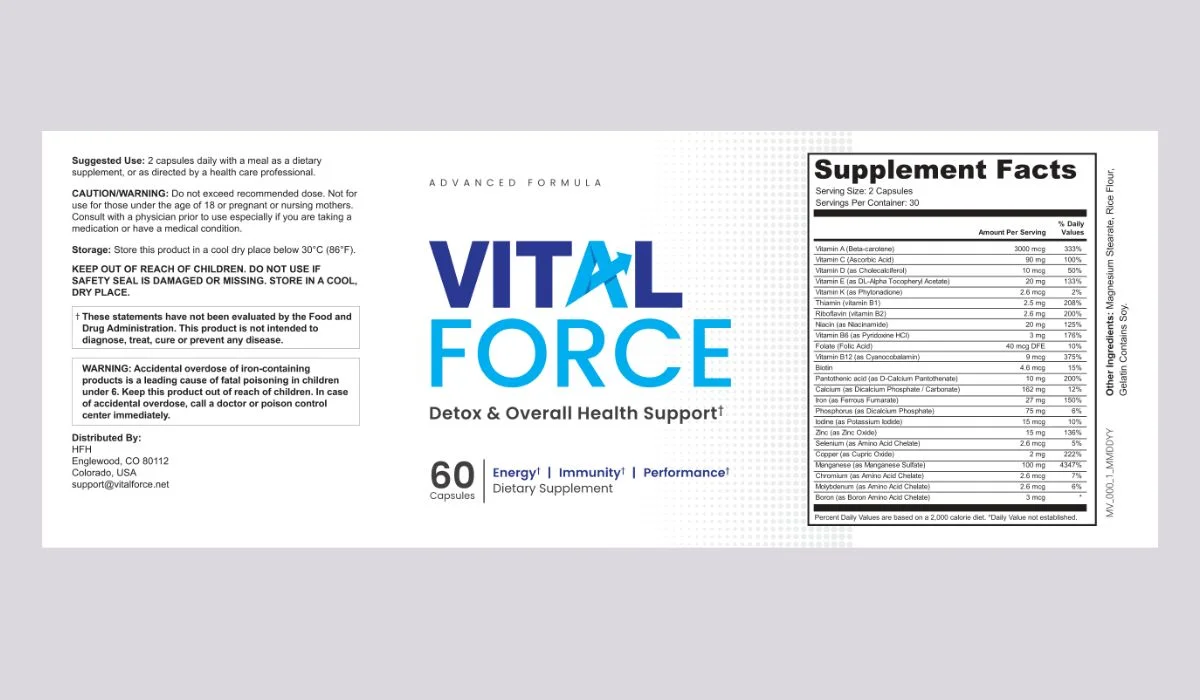 Vital Force Supplement Facts