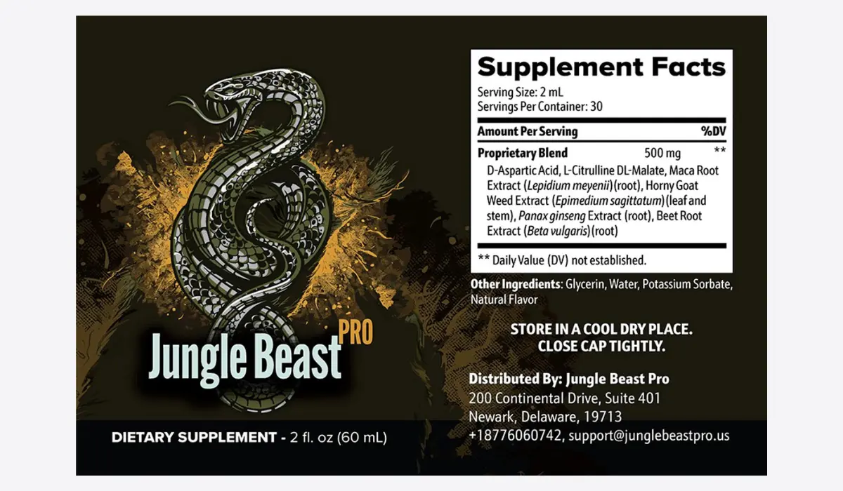 Jungle Beast Pro Supplement Facts