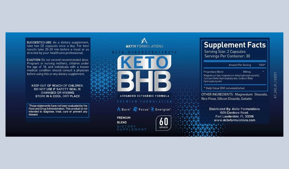 KetoBHB Supplement Facts