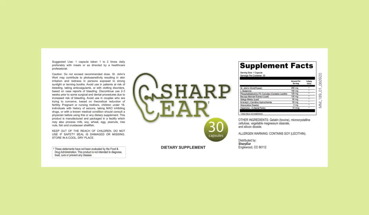 SharpEar Supplement Facts