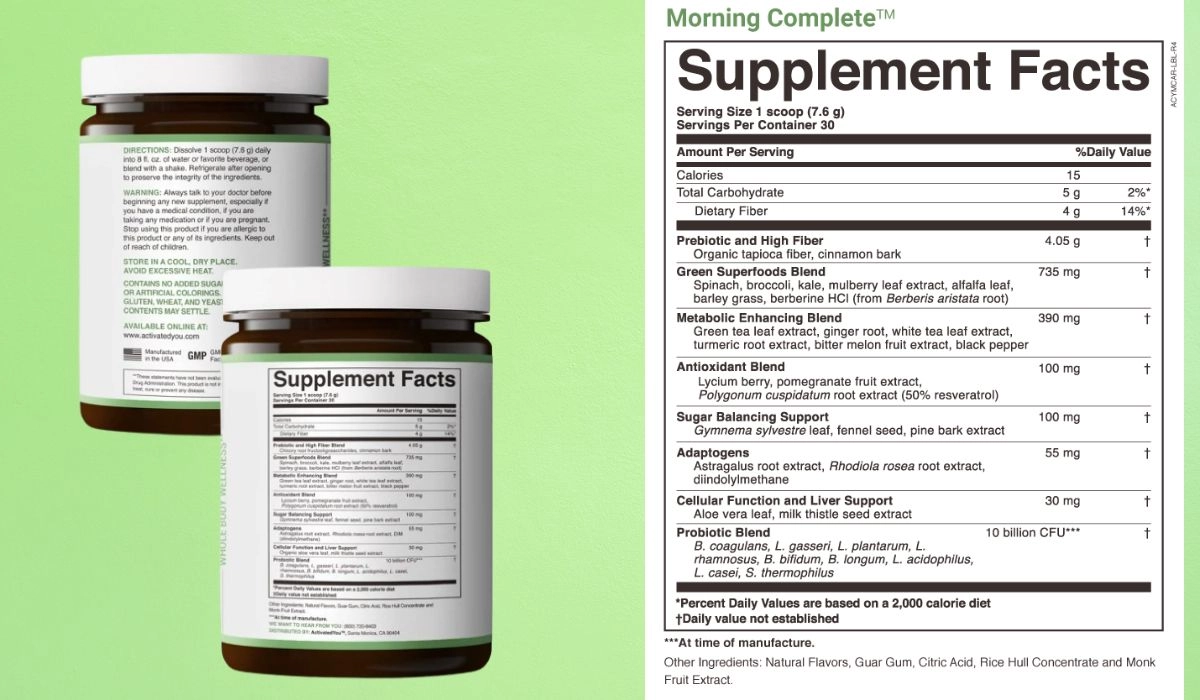 Morning Complete Supplement Facts