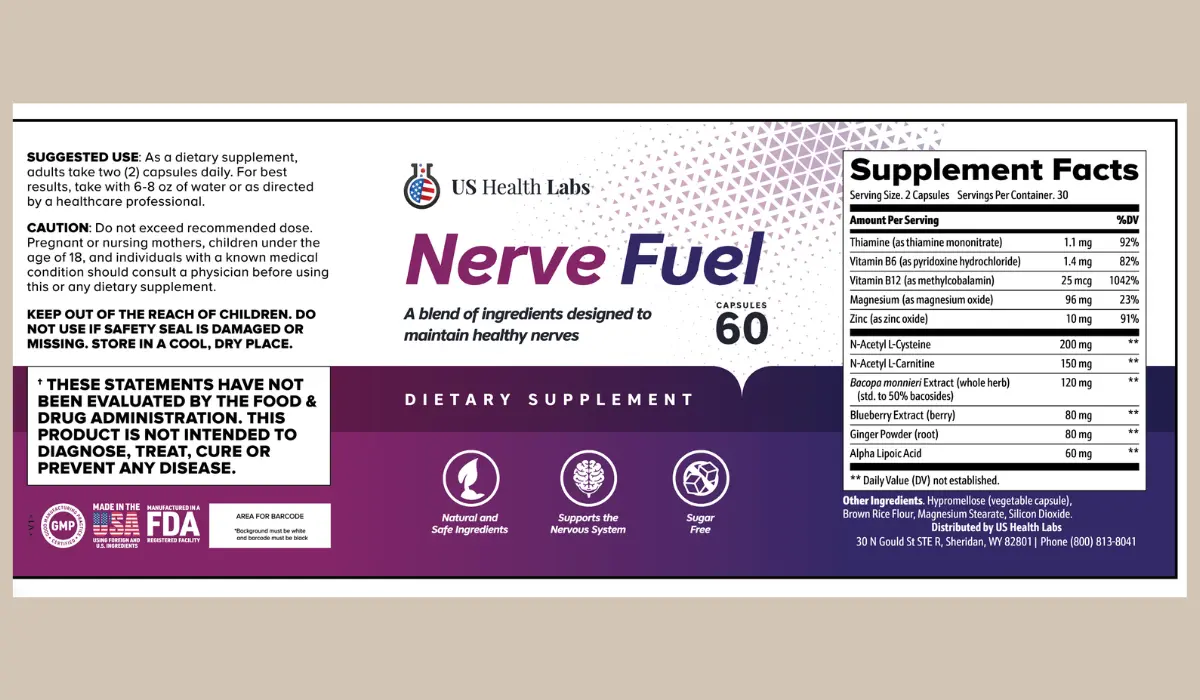 Nerve Fuel Supplement Facts