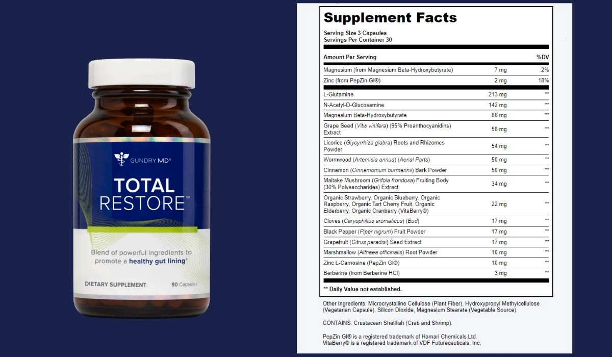 Total Restore Supplement Facts