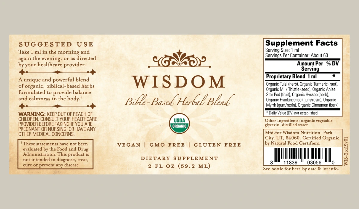 Wisdom Supplement Label