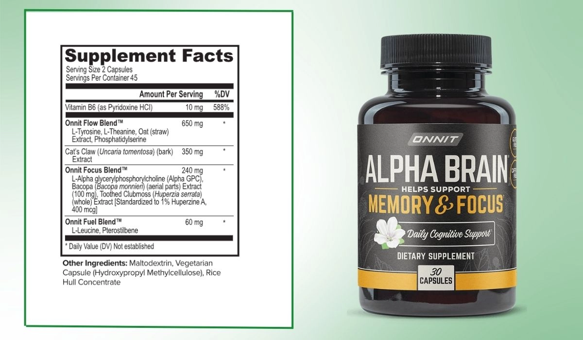 Alpha Brain Supplement Facts