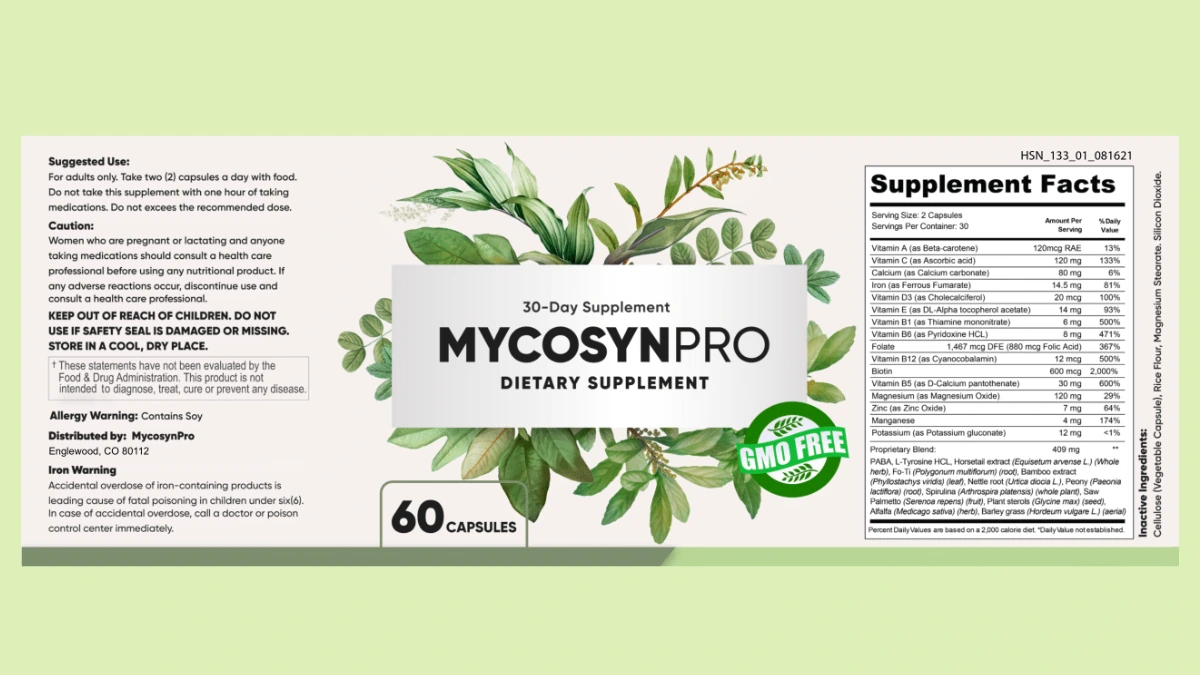 Mycosyn Pro supplement Facts