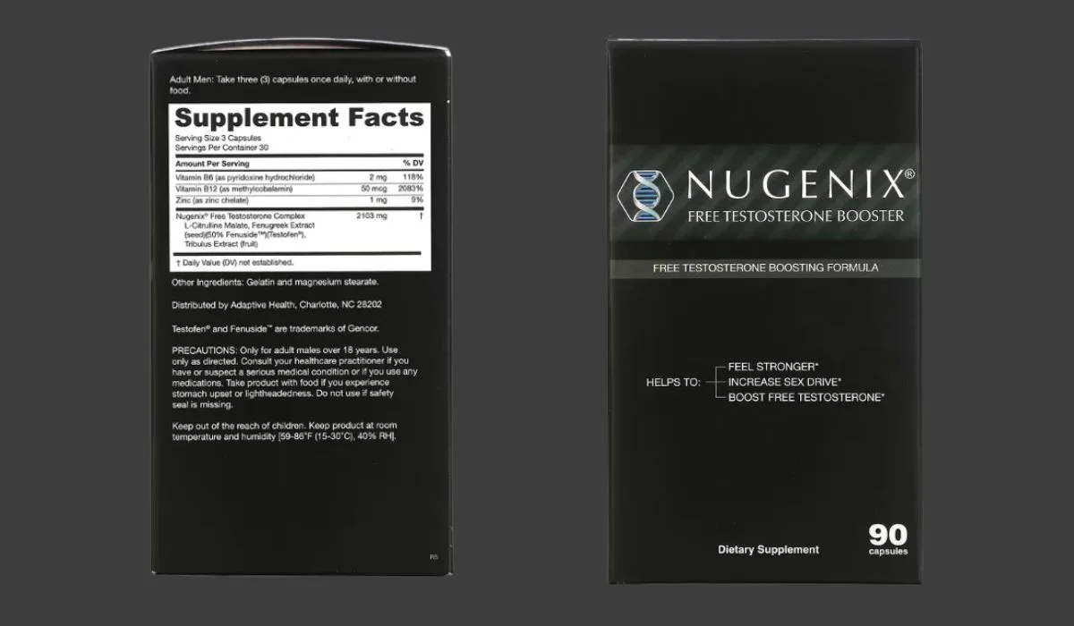 Nugenix Free Testosterone Booster Supplement Facts