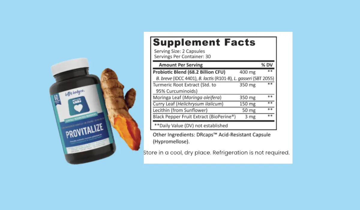 Provitalize Supplement Facts
