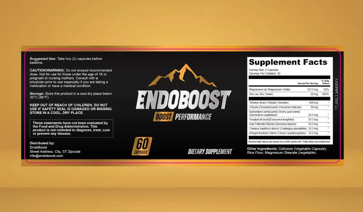 EndoBoost Supplement Facts