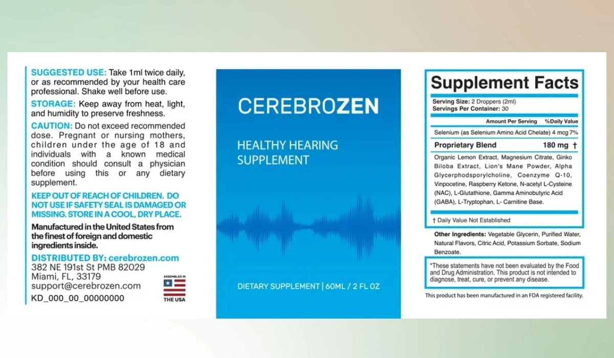 CerebroZen Supplement Facts
