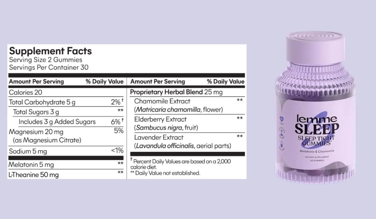 Lemme Sleep Gummies Supplement Facts