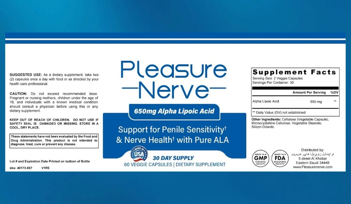 Pleasure Nerve ALA Supplement Facts