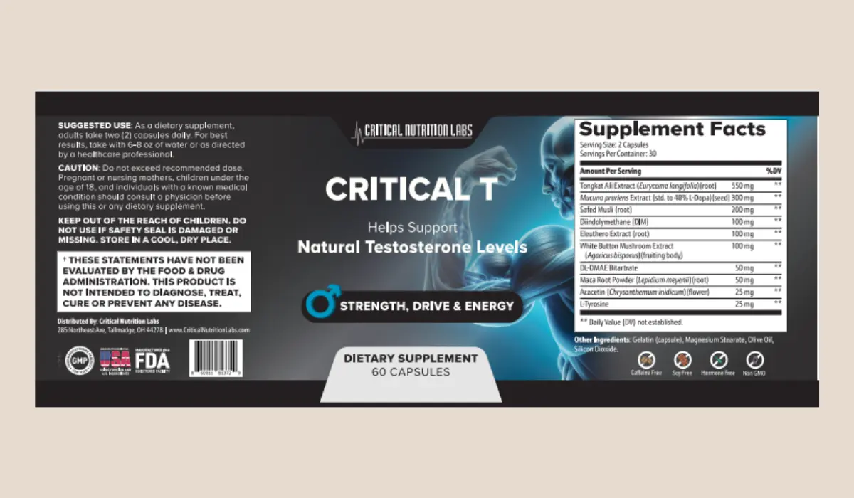 Critical T Supplement Facts